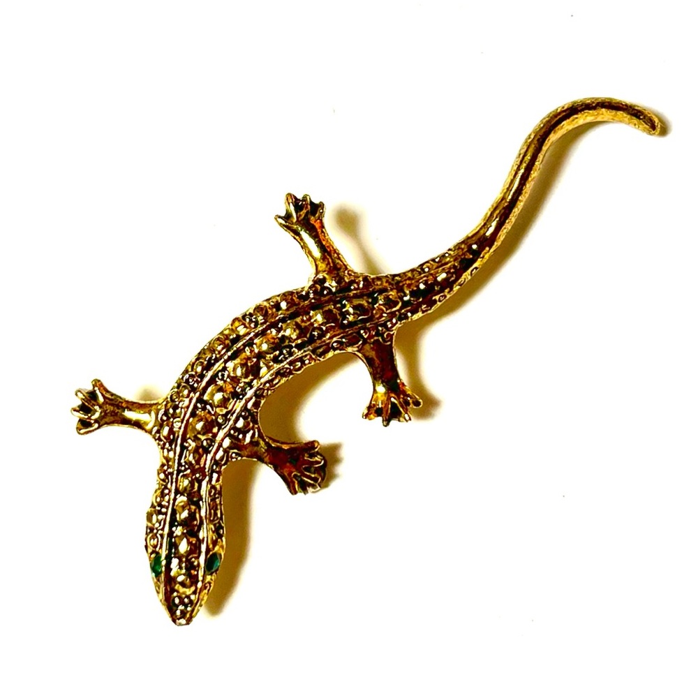 Vintage Gerry’s Rhinestone Eyes Lizard brooch